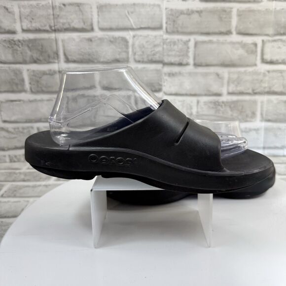 OOFOS OOahh Slide Sandal Black Recovery Comfort Men’s 8 Women’s 10 - Picture 3 of 10